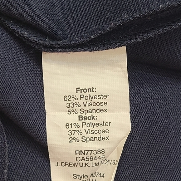 J. Crew Dress Scalloped Mini Laser Cut Navy Blue Wrinkle Free Size 00 - Picture 16 of 16